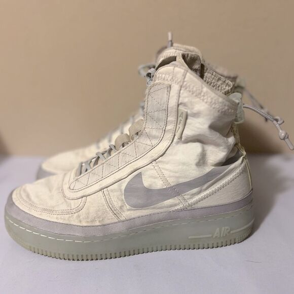 Nike Air Force One Shell Sail Desert Sand Atmosphere Grey Sneaker Boot Size 9 - Picture 4 of 14